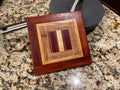 Handcrafted Hardwood Trivet with Decorative Inlay