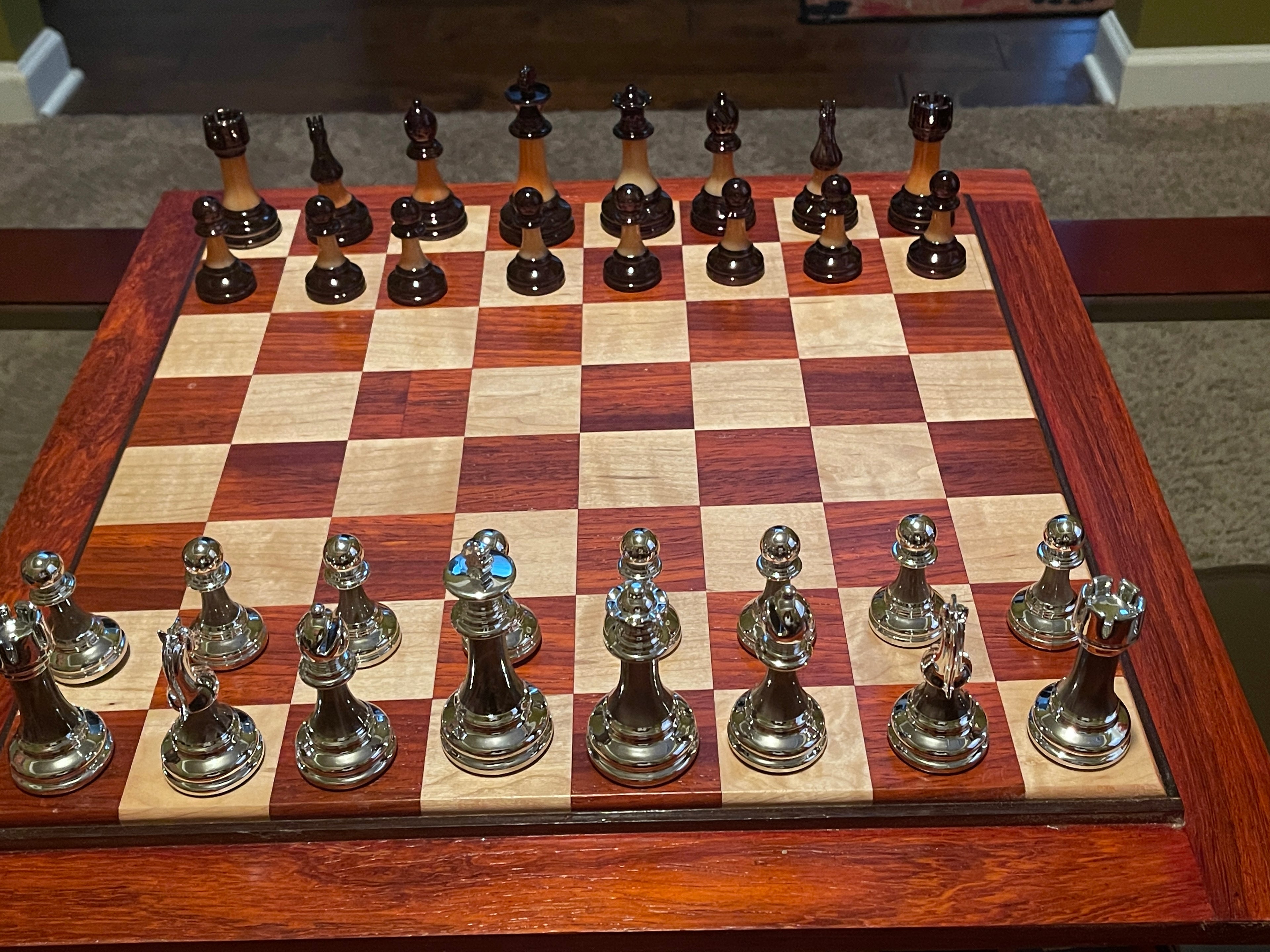 Handcrafted Hardwood Chess Board